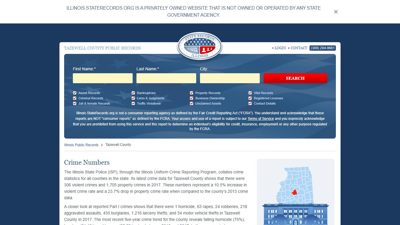 Tazewell County Arrest, Court, and Public Records | StateRecords.org